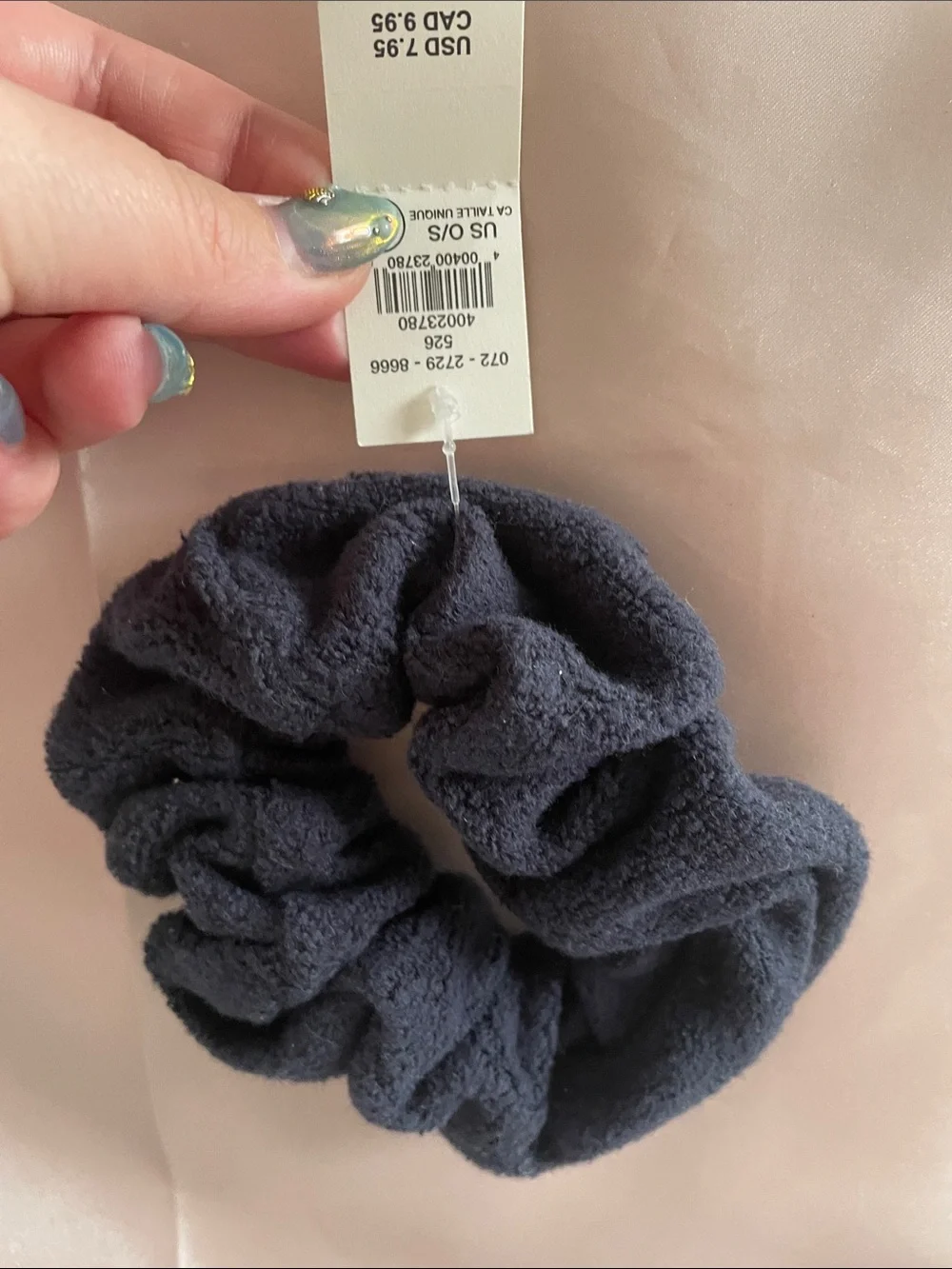 AERIE Navy Terry Cloth Hair Scrunchie - NWT